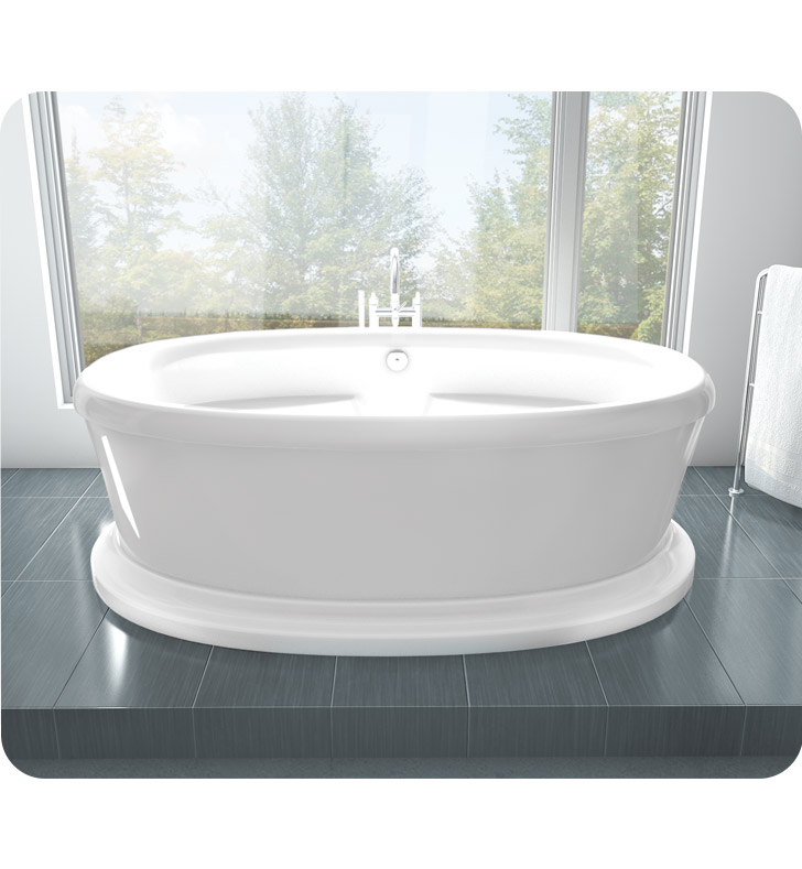 Oceania LE42PDAM02 Legende Freestanding Pedestal Customizable Bathtub With Tub Color Biscuit