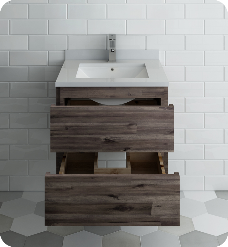 Fresca FVN5084WH Coda 18 Modern Corner Bathroom Vanity in White