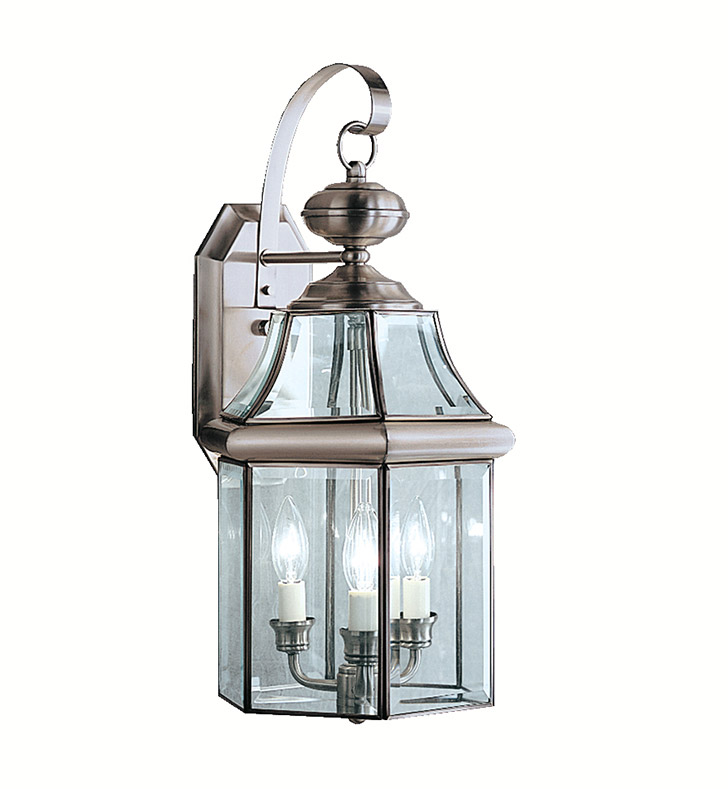 Kichler 9785AP Embassy Row Collection 3 Light Outdoor Wall Sconce in Antique Pewter