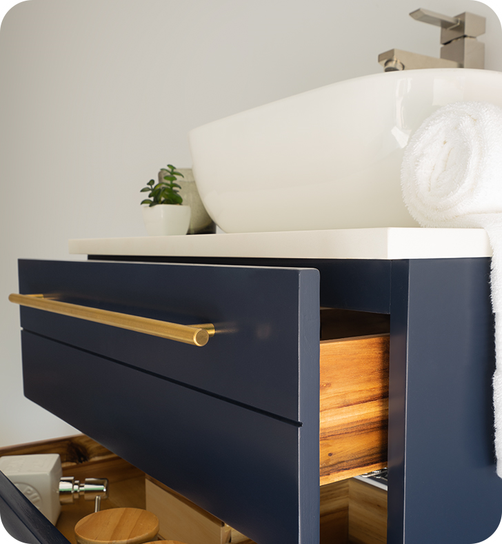 Fresca FMC6124RBL 24 Blue Bathroom Medicine Cabinet with Small Bottom Shelf