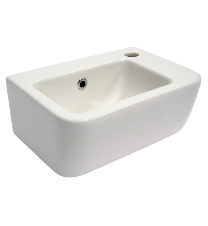 ALFI Brand AB101 Small White Wall Mounted Ceramic Bathroom Sink Basin