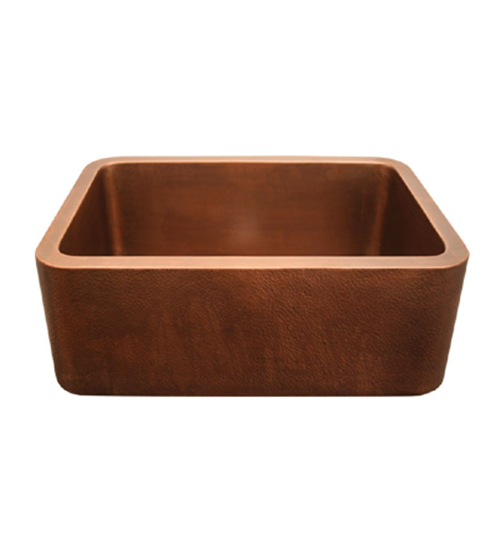 ... Copperhaus Rectangular Undermount Sink with Smooth Front Apron