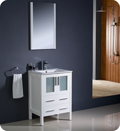 Modern Bathroom Vanities For Decorplanet Com Fresca Fvn6224wh Uns Torino 24 Modern Bathroom Vanity With Integrated Sink In White
