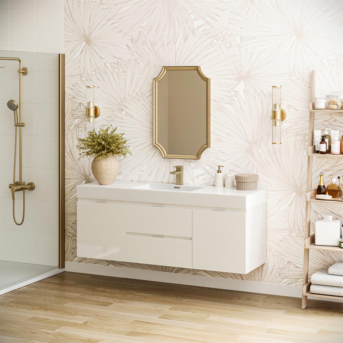 20 Gorgeous White and Gold Bathroom Ideas for a Luxe and Timeless Look -  Style Zuri, image size:1107x1107